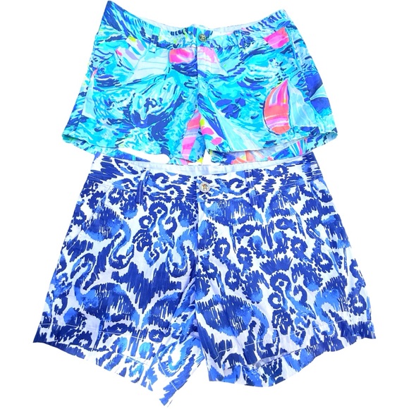 Lilly Pulitzer 2 Pc Lot Tropical Resort Callahan Shorts Set Women Sz 4 - Picture 2 of 10